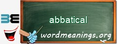 WordMeaning blackboard for abbatical